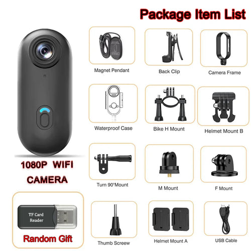 4K Mini Wifi Magnetic POV Body Sport Action Cameras Pocket Video Vlogging Wireless Helmet Motorcycle Waterproof Bike HD Recorder